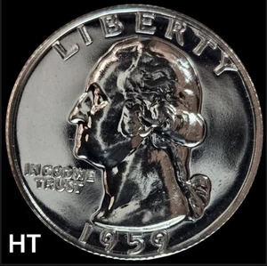 1959 Washington Quarter - Choice Gem Proof Lustrous 90% Silver US Coin #C298 - Picture 1 of 6