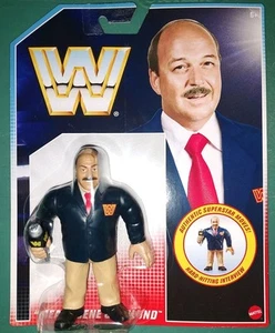 WWF RETRO WWE MATTEL MEAN GENE OKERLUND HASBRO STYLE MOC BRAND NEW SEALED RARE - Picture 1 of 8