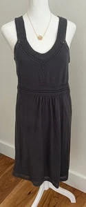 Damen Athleta dunkelgrau Häkel Strick Tank Kleid Größe Small 100 % Baumwolle - Bild 1 von 10