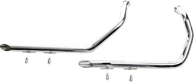 Paughco Slash Cut Drag Pipes Exhaust System 40" Chrome Harley Davidson Sportster - Image 1 of 1