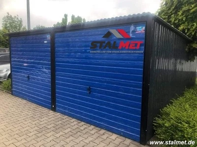 Blechgarage 6x5x2,14m mit Pultdach Fertiggarage aus Blech nach Mass mit Montage - Bild 1 von 4