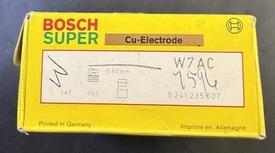 NOS Box of 7 PCS Bosch Super Spark Plugs W7AC 7596 0241235607 Cu-electrode VF7 - Image 1 of 4