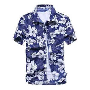Camisa hawaiana de manga corta blusa floral moda de playa para hombres - Imagen 1 de 49