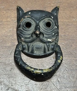 Vtg small Brass Durham Sanctuary Door Knocker medieval gargoyle cat mask - Picture 1 of 8