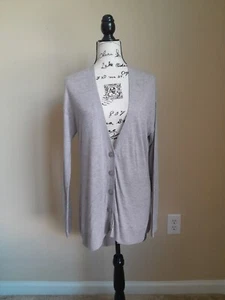 H by Halston cardigan lightweight beige high low button front womens S - Picture 1 of 11