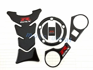 Real Carbon Fiber For 2009-2016 2015 GSXR1000 Fuel Gas Tank Cover Pad 3D Decals - Picture 1 of 6