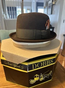 Vintage ROYAL STETSON FEDORA JOHN B. STETSON CO mit Feder Größe 7 schokobraun - Bild 1 von 13