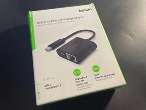 Belkin NC001BKBL USB-C to Ethernet + Network Adapter - Picture 1 of 5