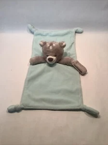 Carter's Bear Security Blanket Lovey Pacifier Holder Knotted Blue Soft EUC - Picture 1 of 4