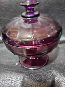 covered purple glass candy dish - Picture 1 of 1
