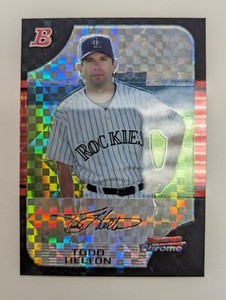 2005 BOWMAN CHROME XFRACTOR #32 TODD HELTON #'d 209/225 Colorado Rockies HOF