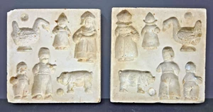 Moldes de cerámica vintage de 4" granja familia cerdo ganso para mini estatuillas/imanes de nevera - Imagen 1 de 6