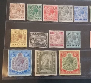 MALTA 1914 KG V 1/4d to 5s SG 69 - 88 Sc 49 - 64 wmk MCCA set 12 MLH/MH - Picture 1 of 2