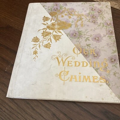 Carillones de boda vintage CR Gibson oro blanco tapa dura recuerdo-1898 1ª edición Foto 1 de 4