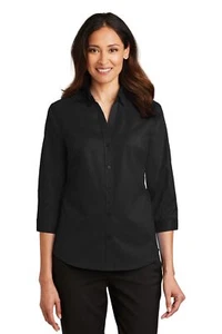 Port Authority L665 Women's 3/4-Sleeve SuperPro Twill Shirt - Pack Of 2 - Picture 1 of 10