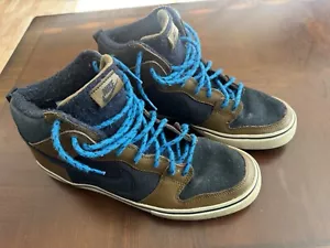 Nike Dunk High LR Leather Winterized Mens Size 10.5 Khaki Obsidian 536181 240 - Picture 1 of 6
