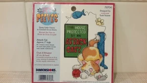 DIMENSIONS Pet Peeves Cross Stitch Kit "This House is Protected by Attack Cat" - Picture 1 of 5