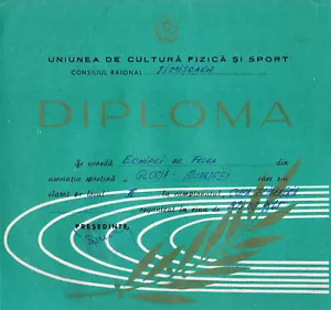 Rumänien, 1965, Kommunistisches Propagandadiplom / Sportwettbewerb - Timisoara - Bild 1 von 1
