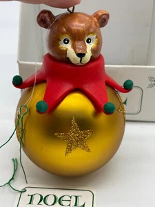 Department 56 Noel Bear Jester Christmas Tree Ornament Three Cheers - Picture 1 of 12