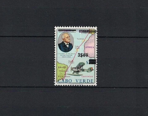 1978 Kap Verde Cape Verde Minr 393 overprinted ** / mnh Admiral plane map Cover