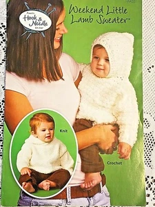 Annies Attic 021 LITTLE LAMB SWEATER crochet knit 8pg leaflet Hook Needle Club - Picture 1 of 4