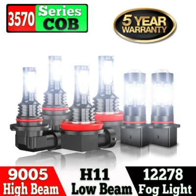 Para For Toyota Highlander 2011 2012 2013 Faros LED Hi / Lo Beam +Luz antiniebla - Image 1 of 4