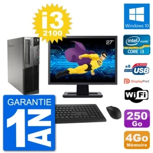 PC LENOVO M91p SFF Bildschirm 27 " Intel i3-2100 RAM 4Go Scheibe 250Go Windows - Bild 1 von 3