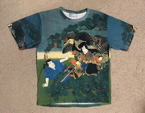 Vintage JAPANESE SAMURAI SWORD EAGLE t-shirt P&N 80s Men's LARGE aop - Picture 1 of 10