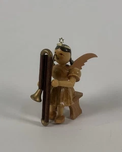 1285/25 Sitzender Engel Kurzrockengel mit Kontrafagott Fa. Blank Erzgebirge - Bild 1 von 5