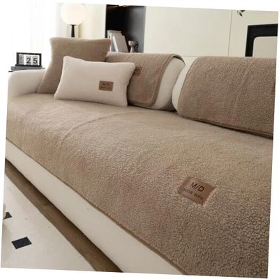 Funda de sofá Sherpa polar, súper suave divertida 1 pieza/36"x 71"/café rectangular Foto 1 de 4