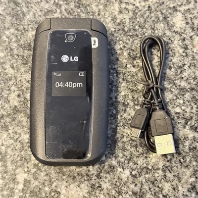 Teléfono LG 440G Tracfone Negro Abatible Probado Funciona Foto 1 de 4