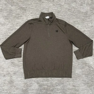 Cinch Sweater Mens Large Brown Quarter Zip Pullover Western Cowboy - Picture 1 of 9
