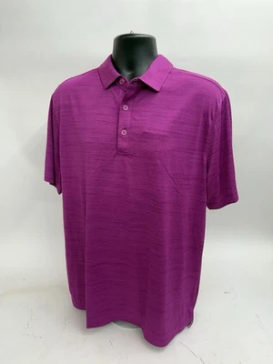 Polo Walter Hagen Para Hombre P11 Striation Piqué Brillante Magenta/Magenta Talla Grande Nuevo Foto 1 de 4