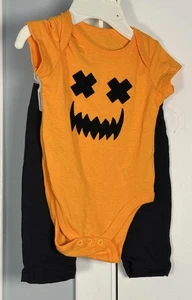 Top de calabaza de Halloween 10 hilos con broches de presión con pantalones - Talla 0/3 m - Imagen 1 de 6