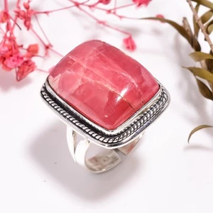 Pink Opal Gemstone Vintage Handmade 925 Sterling Silver Ring Adjustable GSR-5306 - Picture 1 of 2