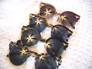 Gafas de sol para mujer ojo de gato clásicas redondas John Lennon gafas de sol retro años 80 DS14 - Imagen 1 de 16