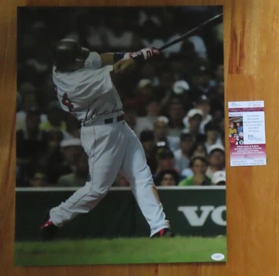 MANNY RAMIREZ No. 24 signed BOSTON RED SOX 16x20 Photo JSA 2004 World Series MVP - Image 1 of 4