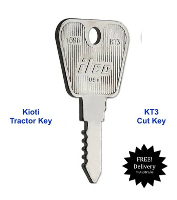  Kioti Tractor Keyswitch Key 1696 -Pre Cut Keyblank KT3  FREE POSTAGE IN AUST - Image 1 of 4