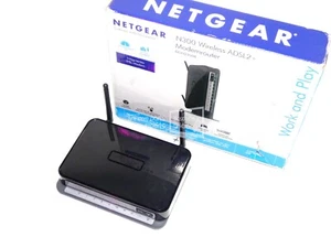 NETGEAR DGN2200B WLAN Router 300Mbps 4-Port ADSL2+ WIFI 4 Modemrouter Wireless - Bild 1 von 1