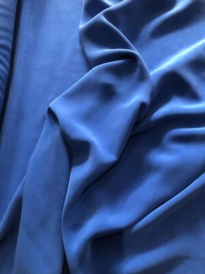 Silk double crepe, 40 momme, 107 cm, royal blue, sold by half a metre - Image 1 of 2