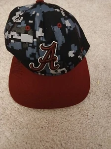 Mens Baseball Cap Pixelated Camo Camouflage Curved Brim Bama Crimson Roll tide - Picture 1 of 15
