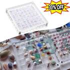 Boîte d'affichage magnétique acrylique coquillage, 36-216 grilles stockage perles pierres précieuses transparentes