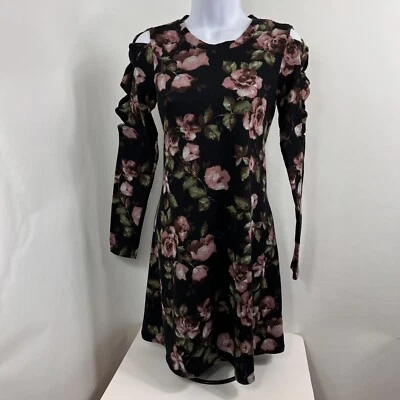 Vestido Suéter IZ Byer Para Mujer Pequeño Floral Línea A Manga Larga abertura Por encima de la rodilla Foto 1 de 4