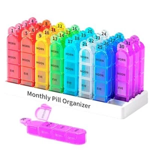 Zoksi Monthly Pill Box Organiser 4 Times a Day, 30 Day Tablet Organiser, 28 Day