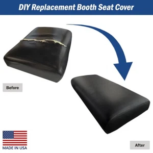 Replacement 48 Inch BLACK Vinyl Restaurant Booth Seat Covers - DIY - STAPLE ON - Picture 1 of 7