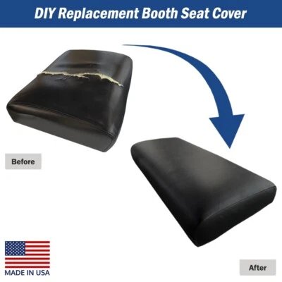 Replacement 48 Inch BLACK Vinyl Restaurant Booth Seat Covers - DIY - STAPLE ON - Image 1 of 4