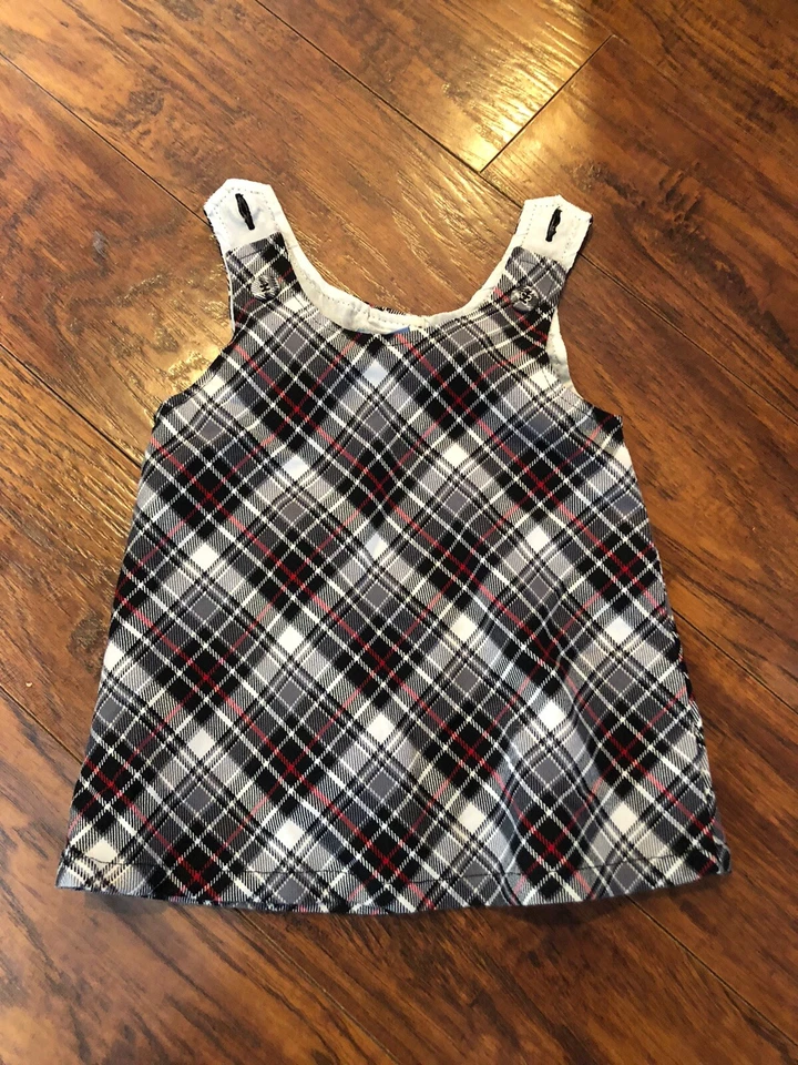 Nuevo con etiquetas Vestido Biscotti Negro a Cuadros Preppy Mono-3-6 Meses Foto 1 de 1