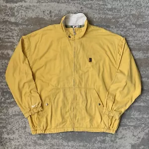 Vintage Nike 90’s Challenge Court Tennis Mustard Yellow Harrington Jacket XL - Picture 1 of 17