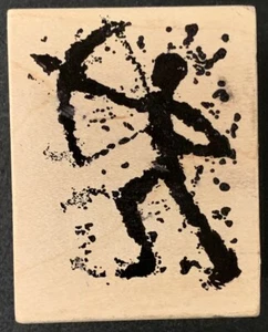 Magenta Archer Hunter Petroglyph Rubber Stamp - Picture 1 of 2