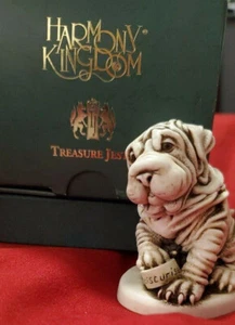 Figura de caja Harmony Kingdom Fusspot Shar-pei perro con crema antiarrugas hecha en el Reino Unido - Imagen 1 de 7